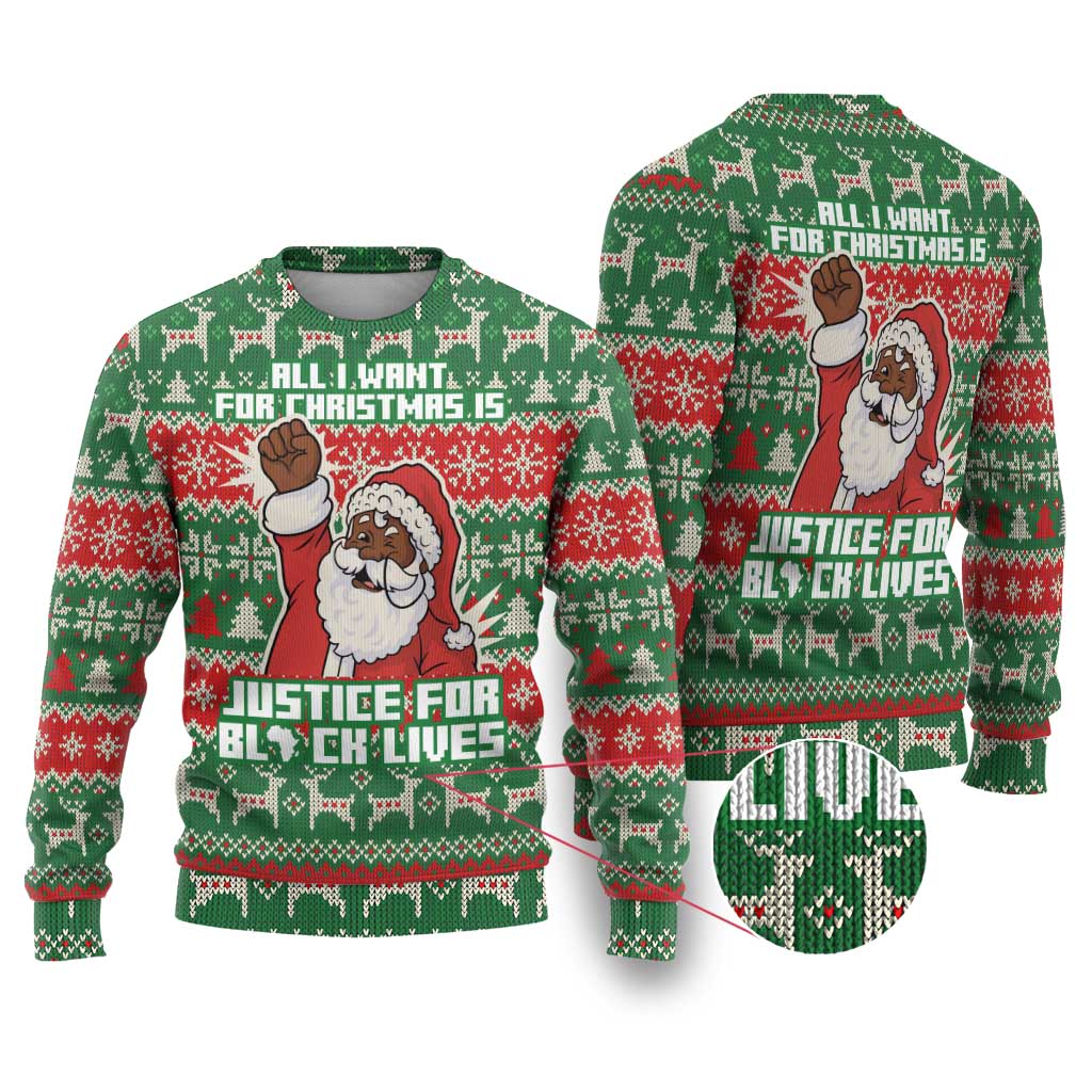 Justice For Black Lives Christmas Ugly Christmas Sweater Funny Xmas Holiday Patterns - Wonder Print Shop