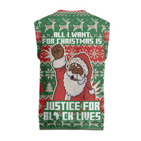 Justice For Black Lives Christmas Knitted V-Neck Vest Funny Xmas Holiday Patterns - Wonder Print Shop