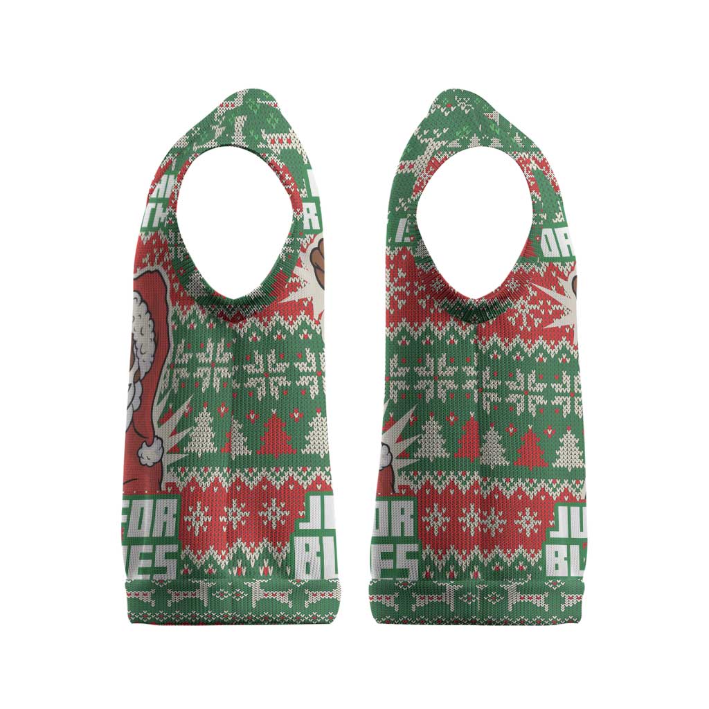 Justice For Black Lives Christmas Knitted V-Neck Vest Funny Xmas Holiday Patterns - Wonder Print Shop