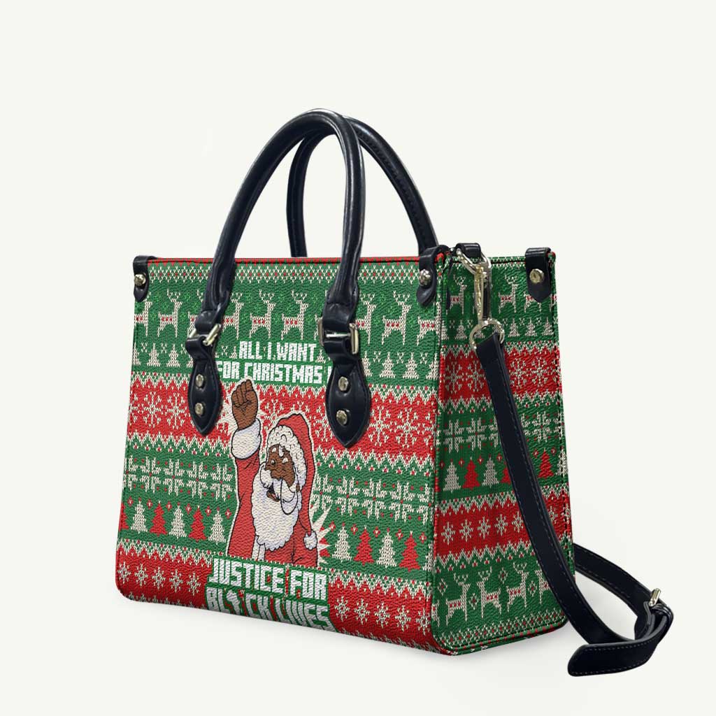 Justice For Black Lives Christmas Leather Bag Funny Xmas Holiday Patterns - Wonder Print Shop