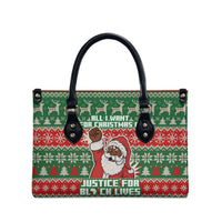Justice For Black Lives Christmas Leather Bag Funny Xmas Holiday Patterns - Wonder Print Shop