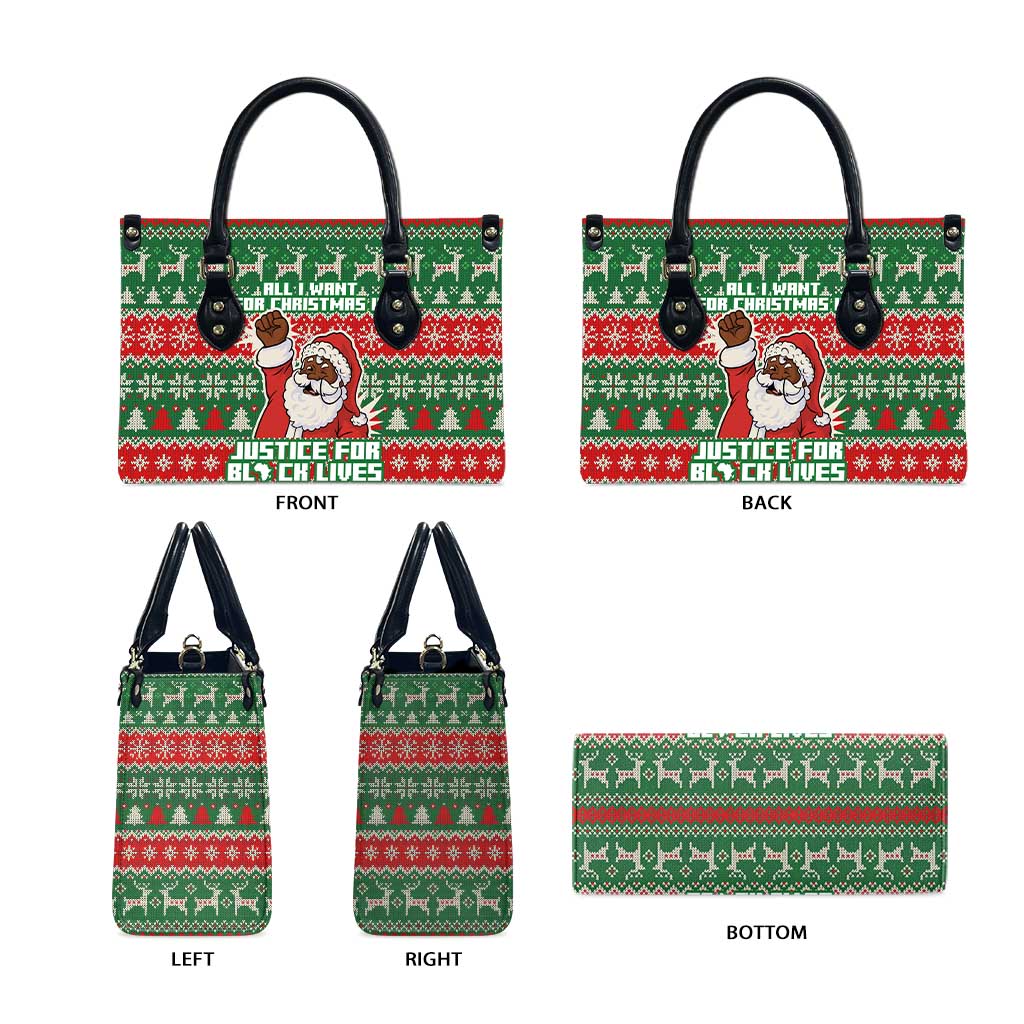 Justice For Black Lives Christmas Leather Bag Funny Xmas Holiday Patterns - Wonder Print Shop