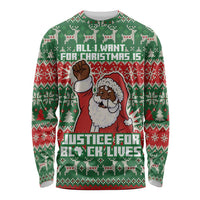 Justice For Black Lives Christmas Long Sleeve Shirt Funny Xmas Holiday Patterns - Wonder Print Shop