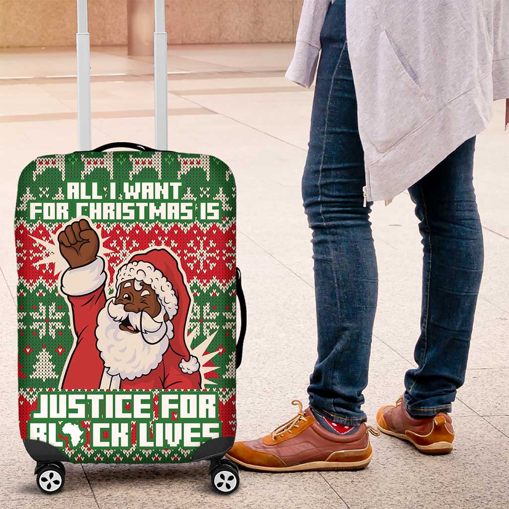 Justice For Black Lives Christmas Luggage Cover Funny Xmas Holiday Patterns - Wonder Print Shop