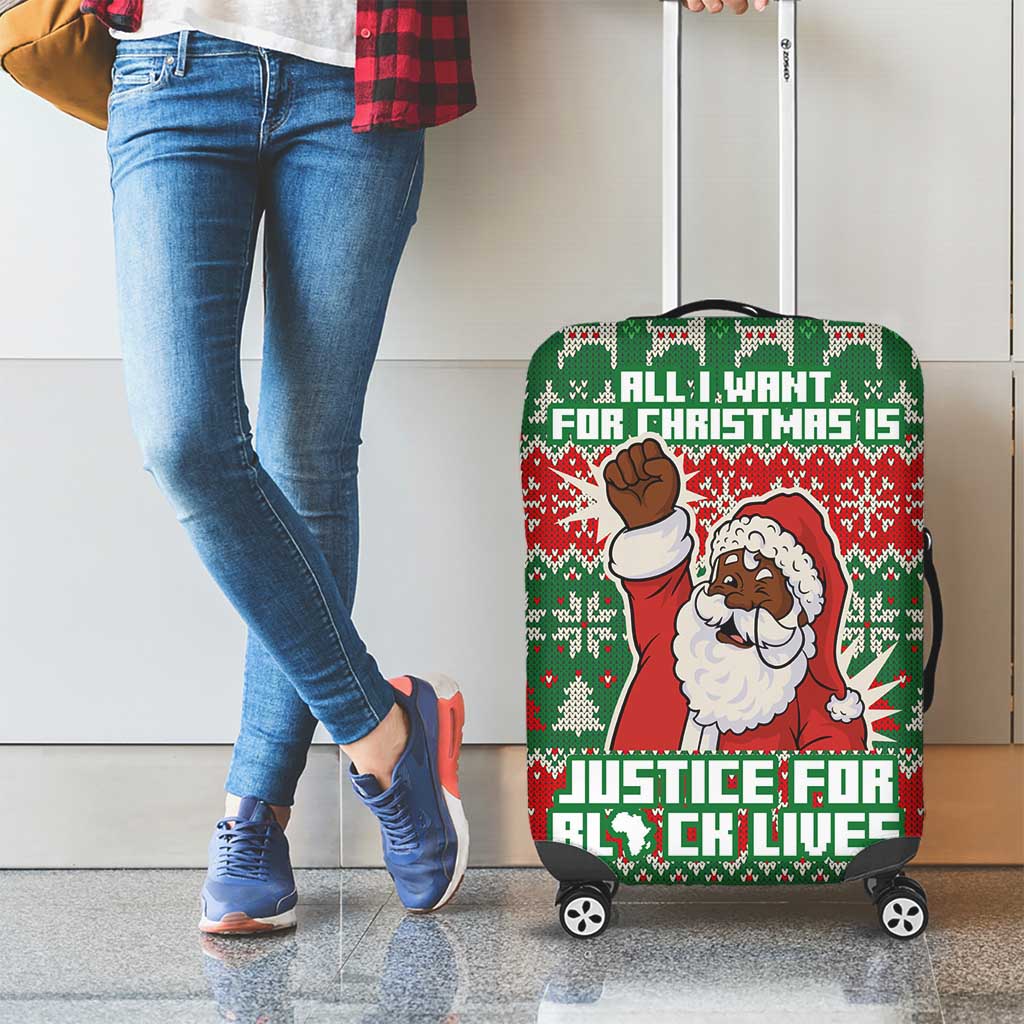 Justice For Black Lives Christmas Luggage Cover Funny Xmas Holiday Patterns - Wonder Print Shop
