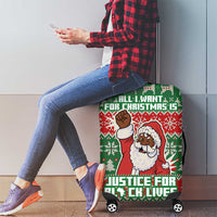 Justice For Black Lives Christmas Luggage Cover Funny Xmas Holiday Patterns - Wonder Print Shop