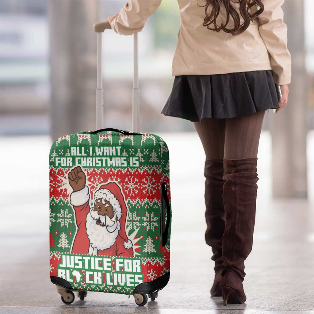 Justice For Black Lives Christmas Luggage Cover Funny Xmas Holiday Patterns - Wonder Print Shop