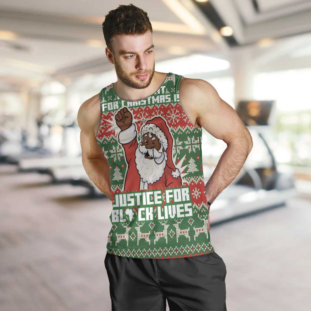Justice For Black Lives Christmas Men Tank Top Funny Xmas Holiday Patterns - Wonder Print Shop