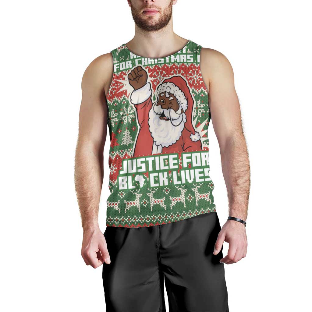 Justice For Black Lives Christmas Men Tank Top Funny Xmas Holiday Patterns - Wonder Print Shop