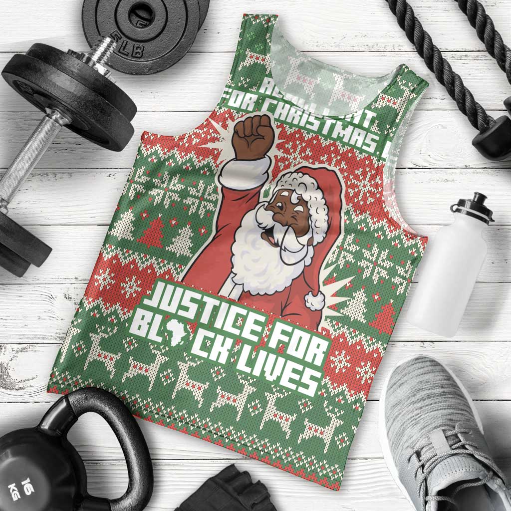 Justice For Black Lives Christmas Men Tank Top Funny Xmas Holiday Patterns - Wonder Print Shop