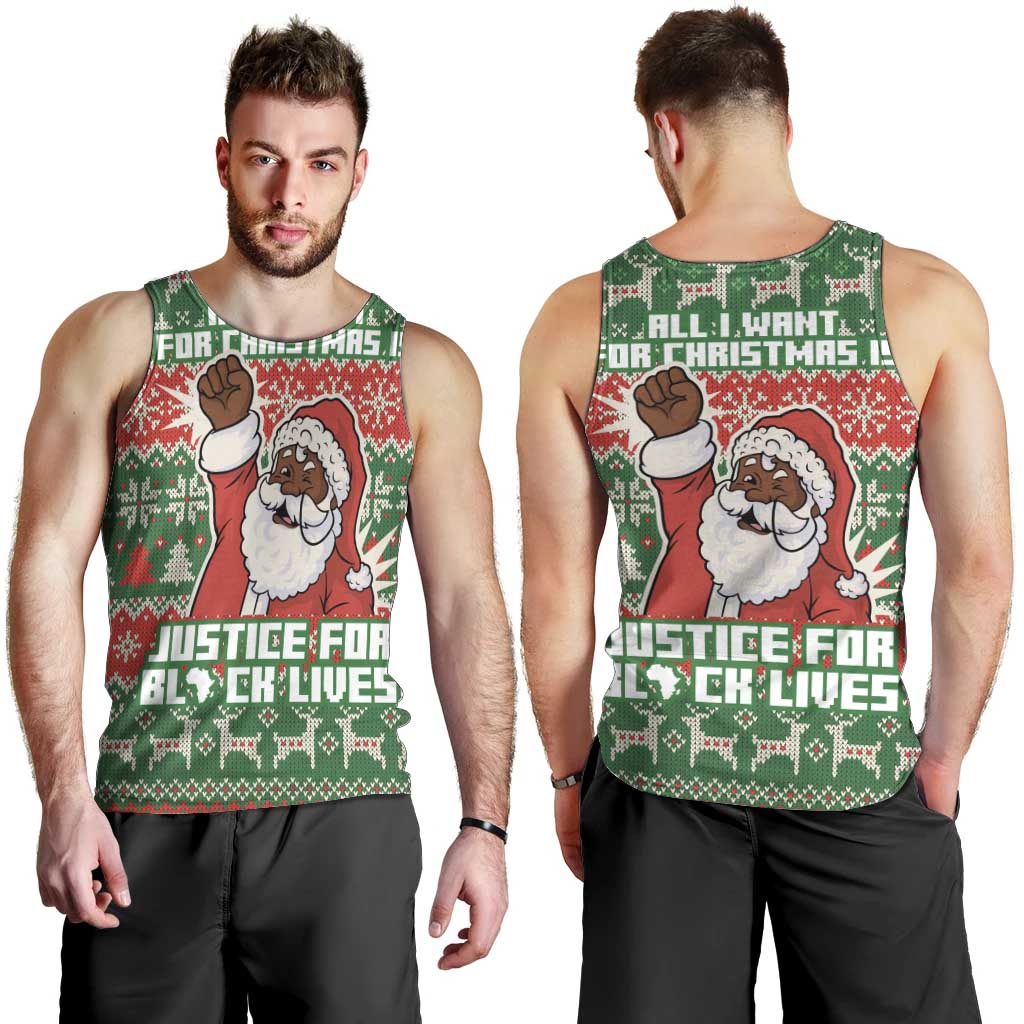 Justice For Black Lives Christmas Men Tank Top Funny Xmas Holiday Patterns - Wonder Print Shop