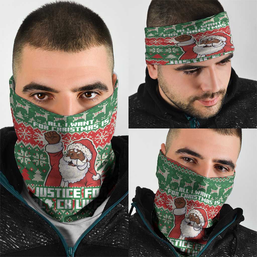 Justice For Black Lives Christmas Neck Gaiter Funny Xmas Holiday Patterns - Wonder Print Shop