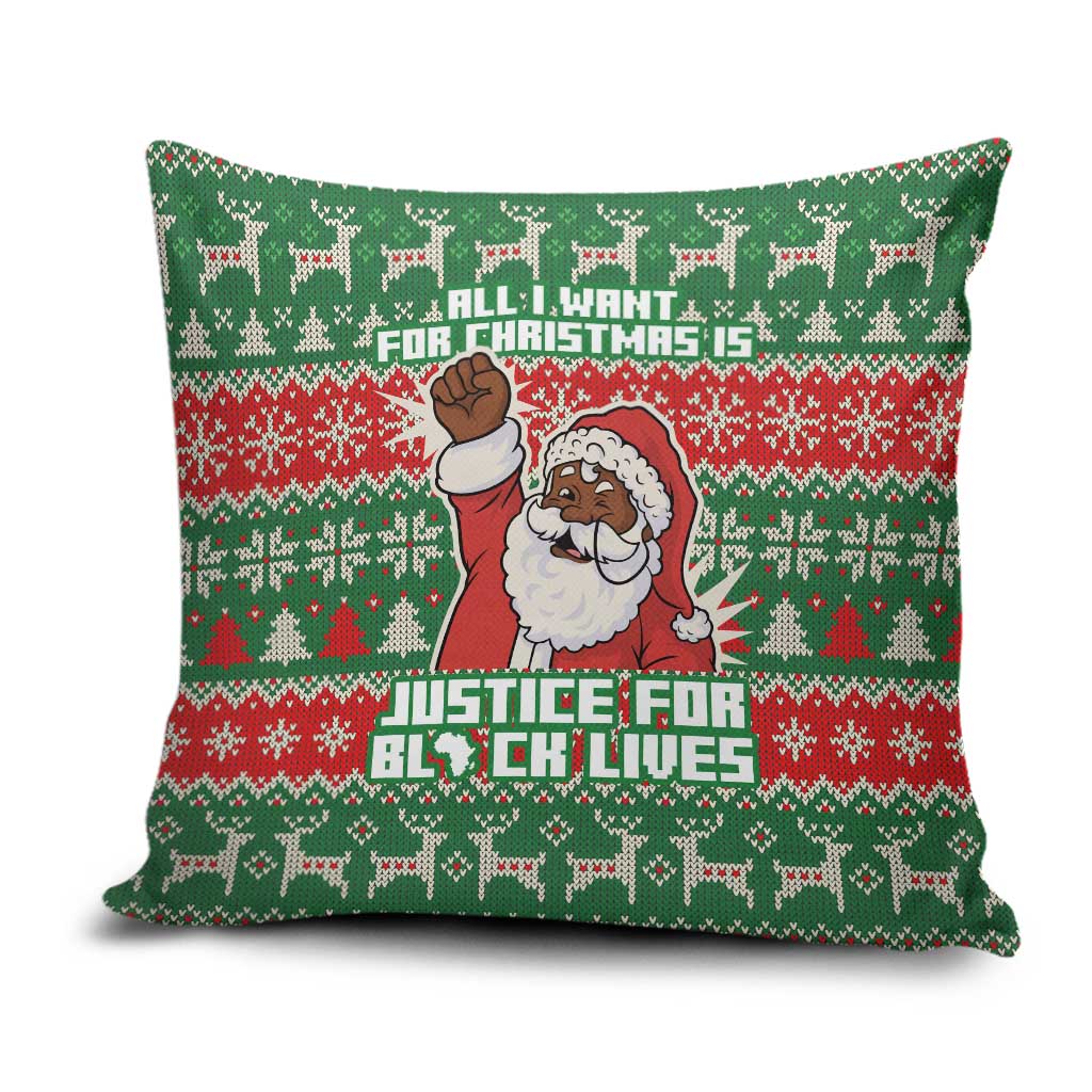 Justice For Black Lives Christmas Pillow Cover Funny Xmas Holiday Patterns - Wonder Print Shop