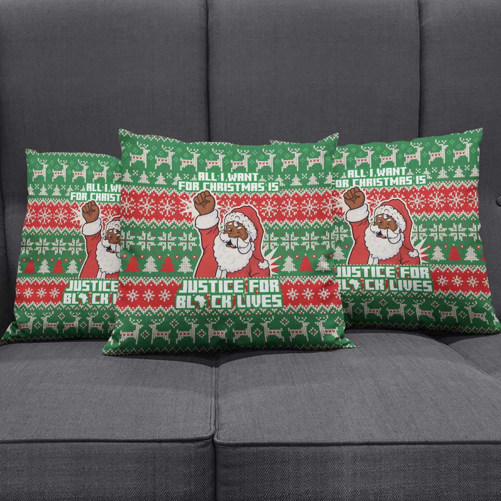 Justice For Black Lives Christmas Pillow Cover Funny Xmas Holiday Patterns - Wonder Print Shop
