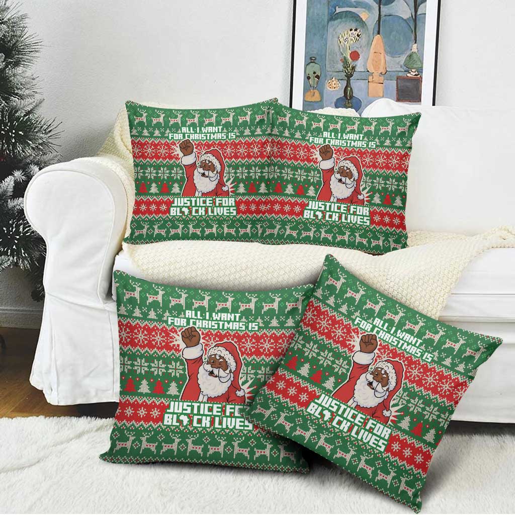 Justice For Black Lives Christmas Pillow Cover Funny Xmas Holiday Patterns - Wonder Print Shop