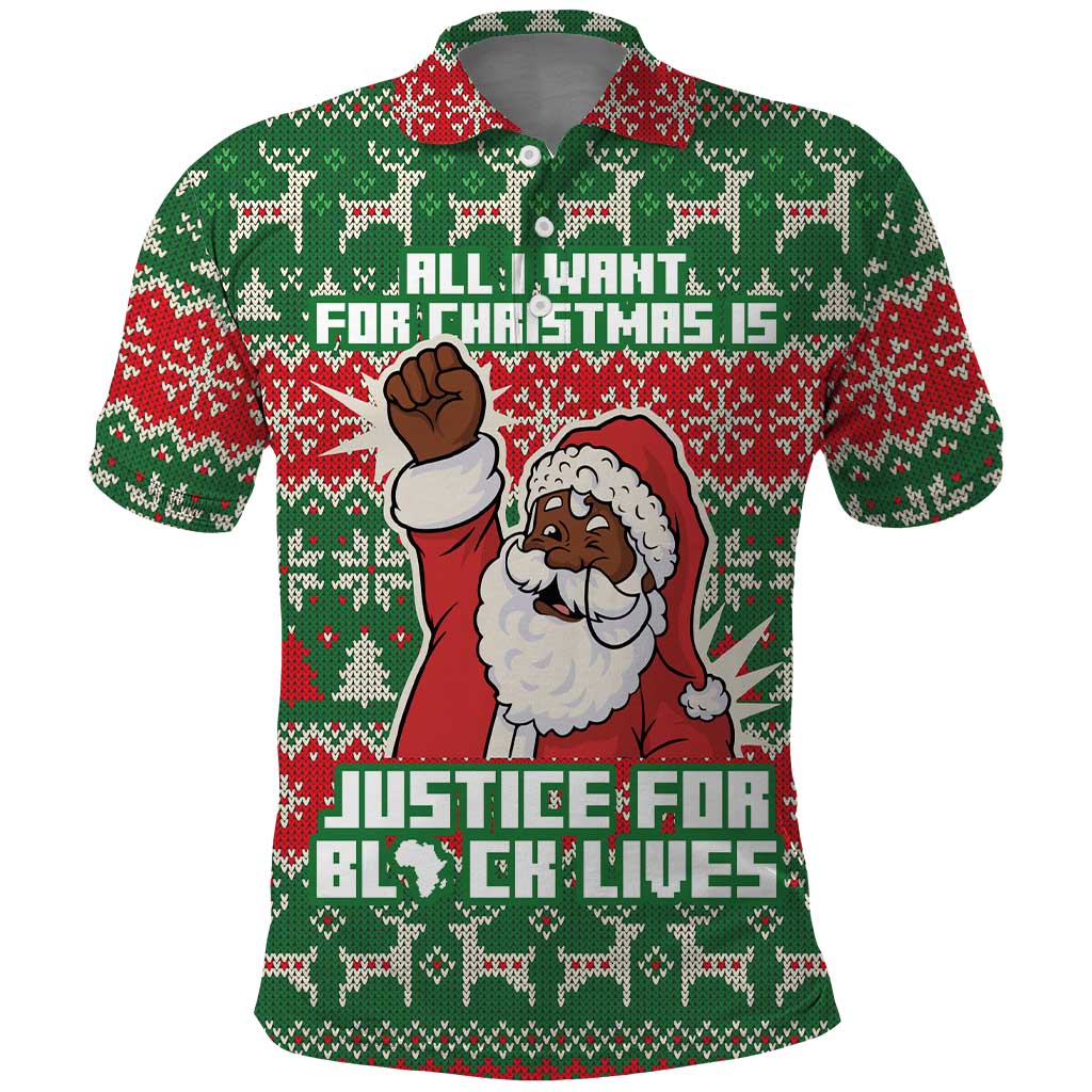 Justice For Black Lives Christmas Polo Shirt Funny Xmas Holiday Patterns - Wonder Print Shop