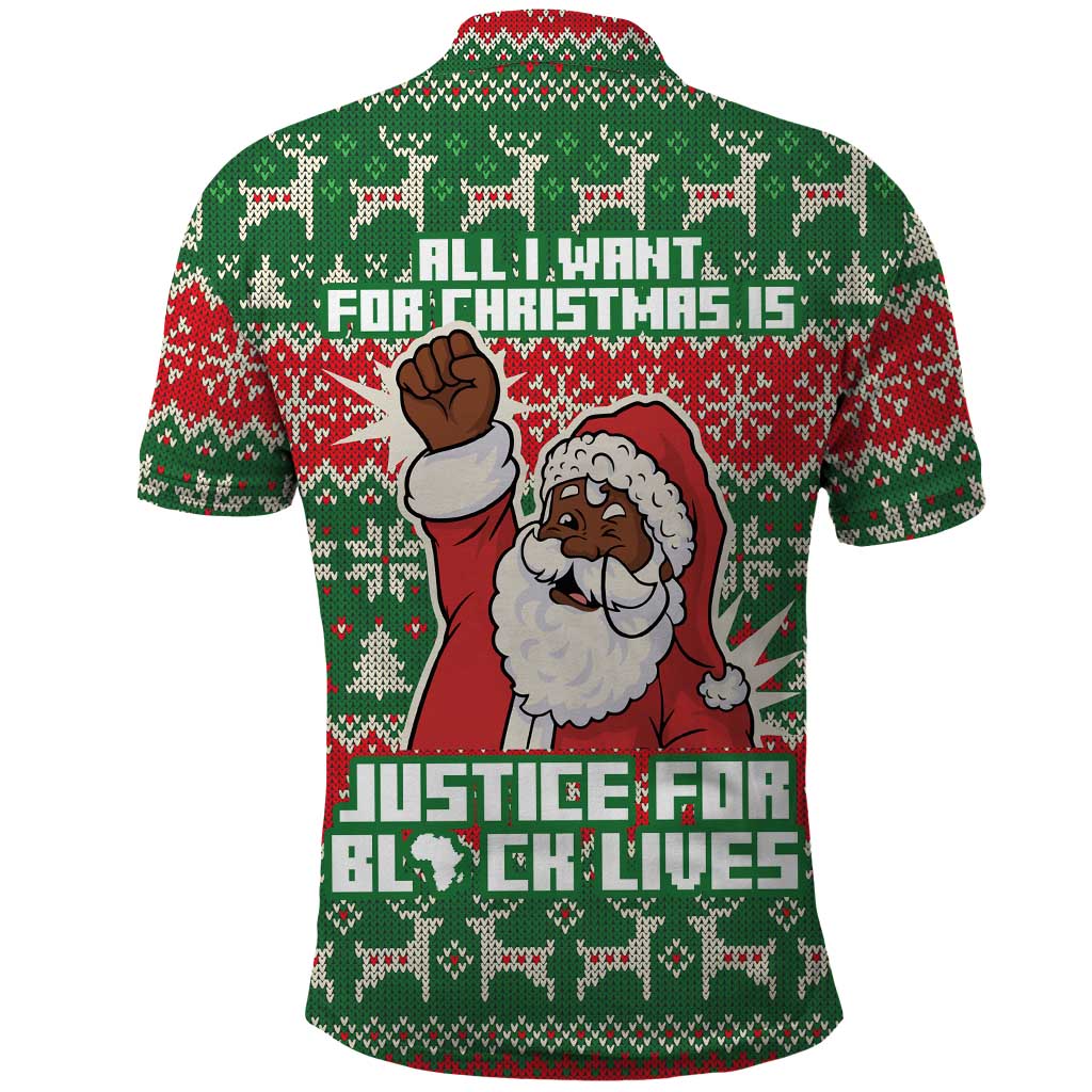 Justice For Black Lives Christmas Polo Shirt Funny Xmas Holiday Patterns - Wonder Print Shop