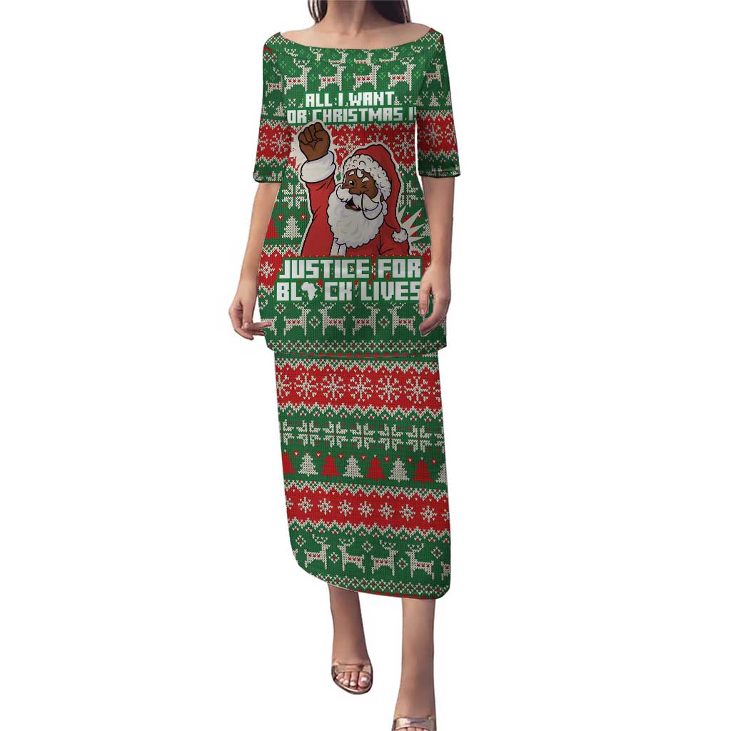 Justice For Black Lives Christmas Puletasi Funny Xmas Holiday Patterns - Wonder Print Shop