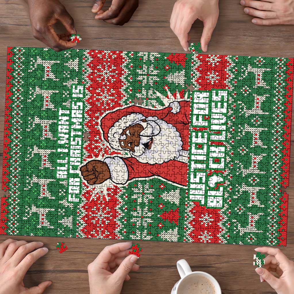 Justice For Black Lives Christmas Puzzle Funny Xmas Holiday Patterns - Wonder Print Shop