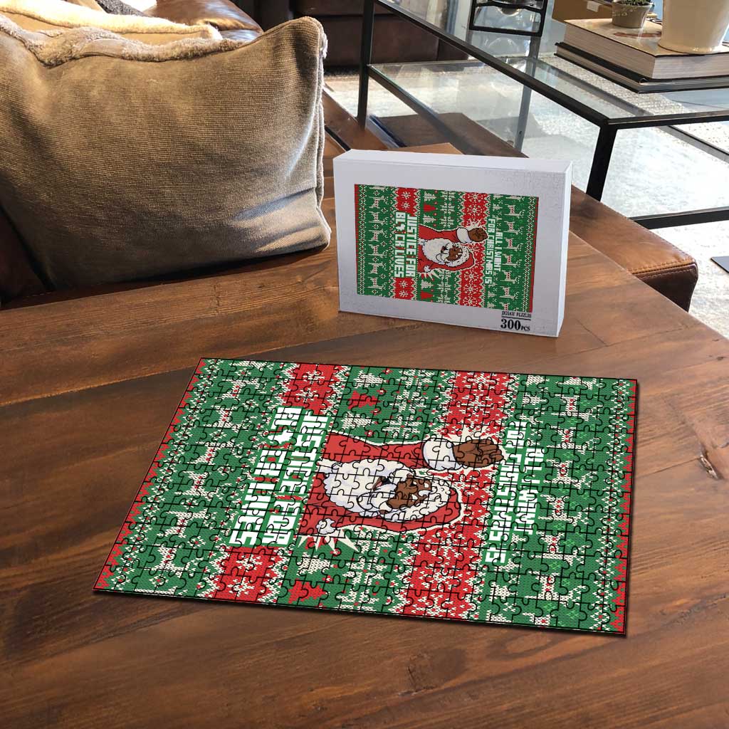 Justice For Black Lives Christmas Puzzle Funny Xmas Holiday Patterns - Wonder Print Shop