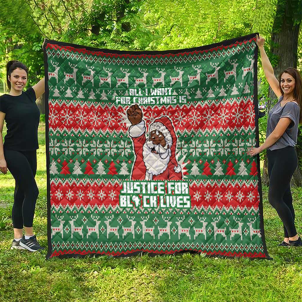 Justice For Black Lives Christmas Quilt Funny Xmas Holiday Patterns - Wonder Print Shop