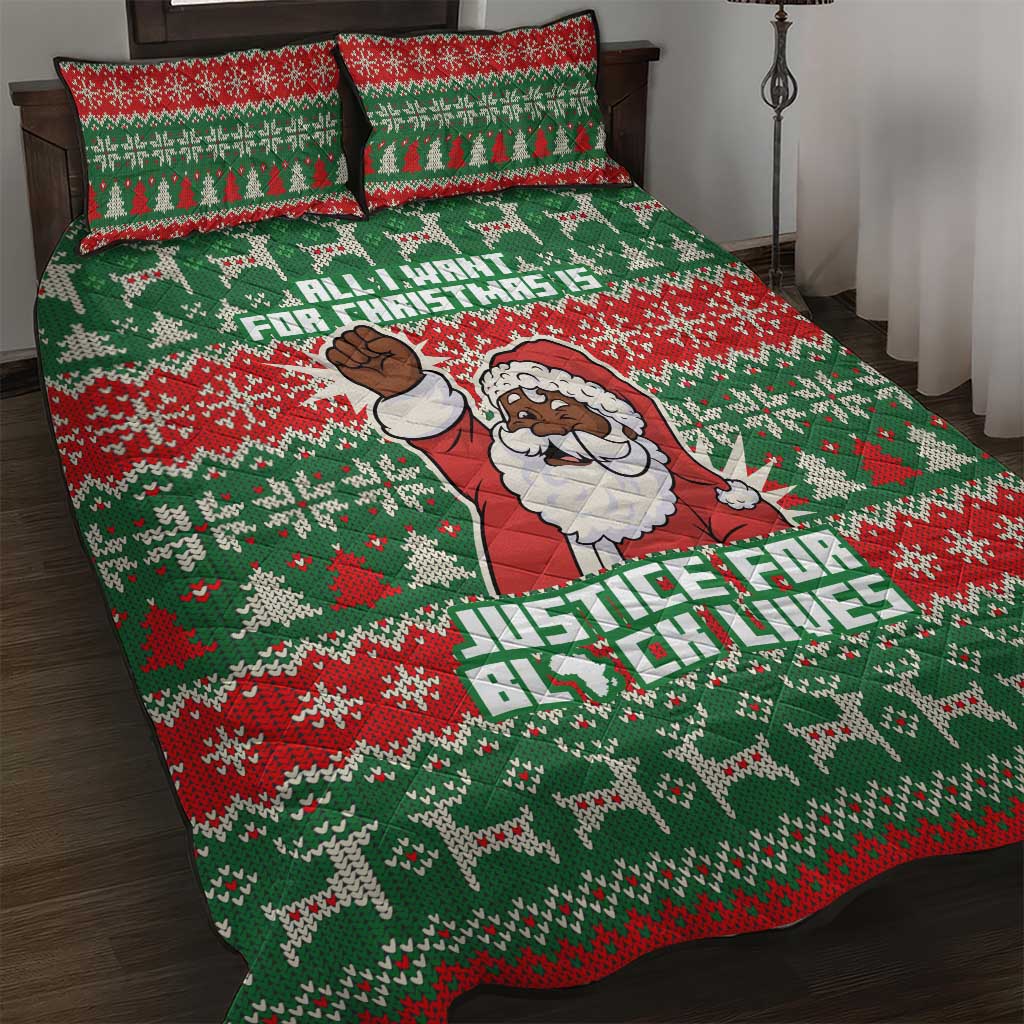 Justice For Black Lives Christmas Quilt Bed Set Funny Xmas Holiday Patterns - Wonder Print Shop