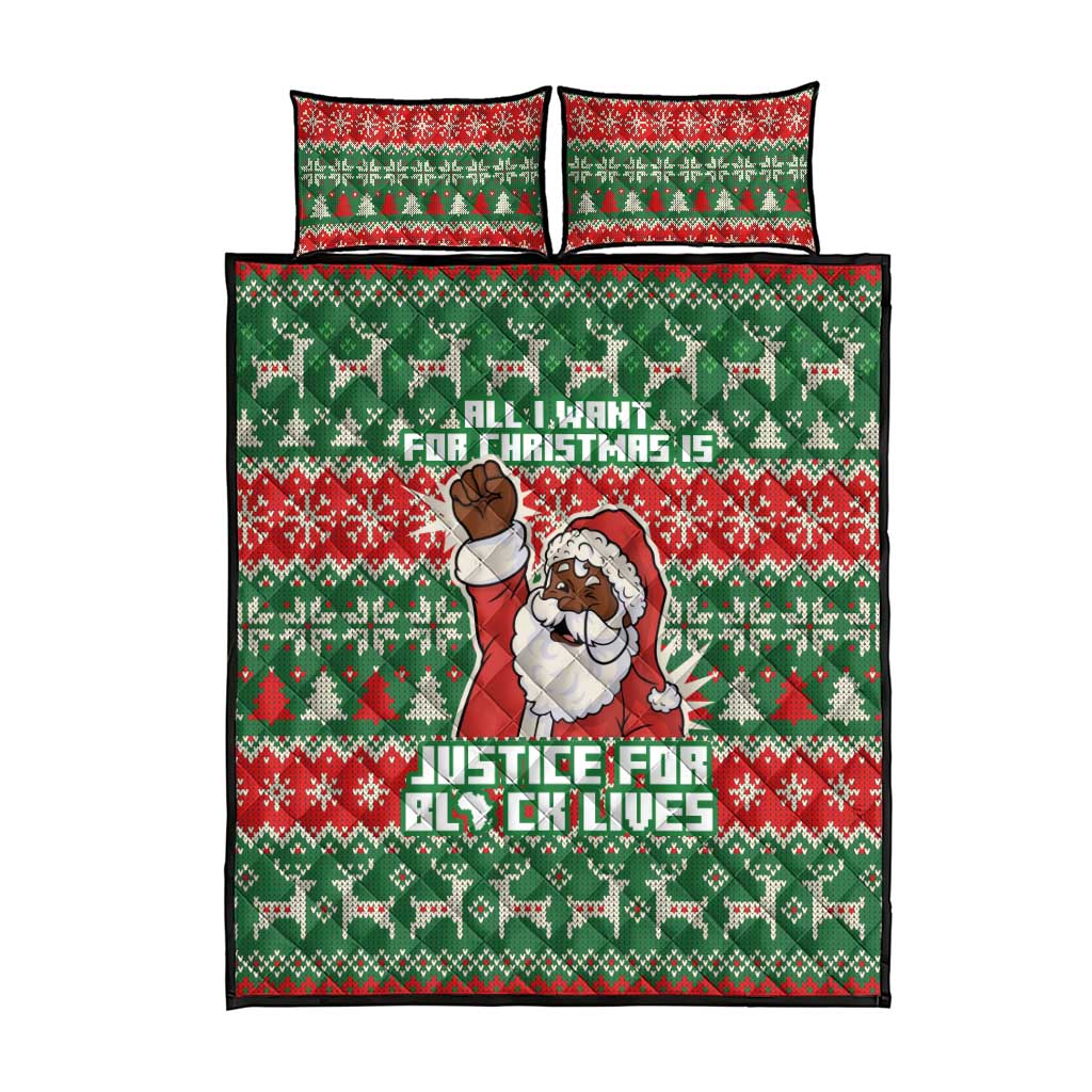 Justice For Black Lives Christmas Quilt Bed Set Funny Xmas Holiday Patterns - Wonder Print Shop