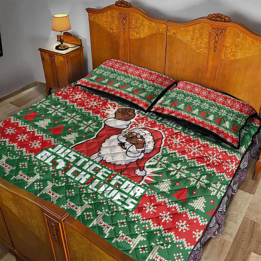 Justice For Black Lives Christmas Quilt Bed Set Funny Xmas Holiday Patterns - Wonder Print Shop