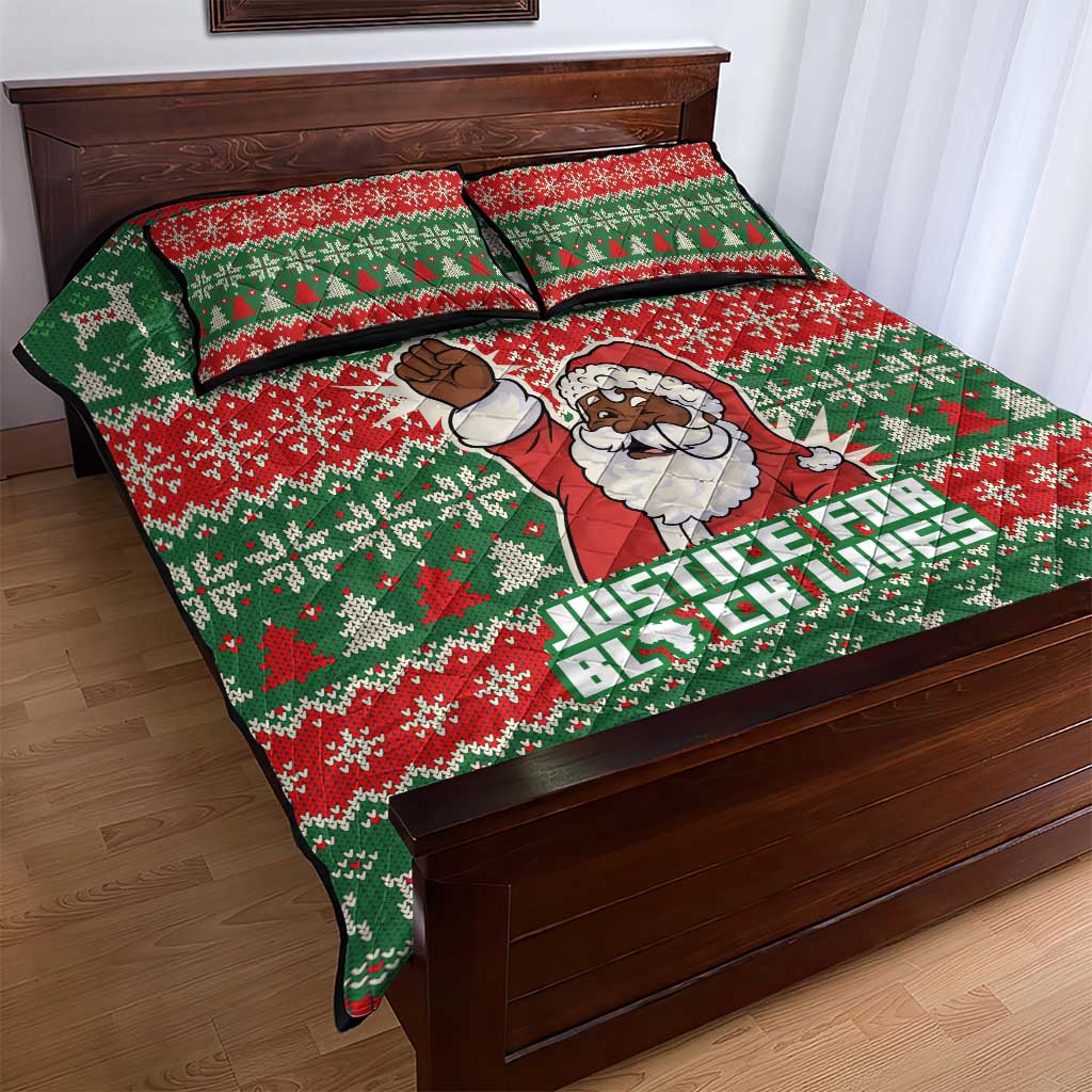 Justice For Black Lives Christmas Quilt Bed Set Funny Xmas Holiday Patterns - Wonder Print Shop