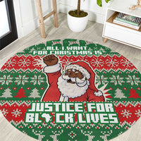 Justice For Black Lives Christmas Round Carpet Funny Xmas Holiday Patterns - Wonder Print Shop