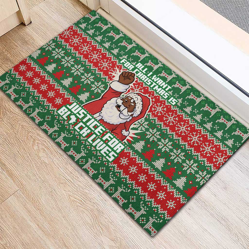 Justice For Black Lives Christmas Rubber Doormat Funny Xmas Holiday Patterns - Wonder Print Shop