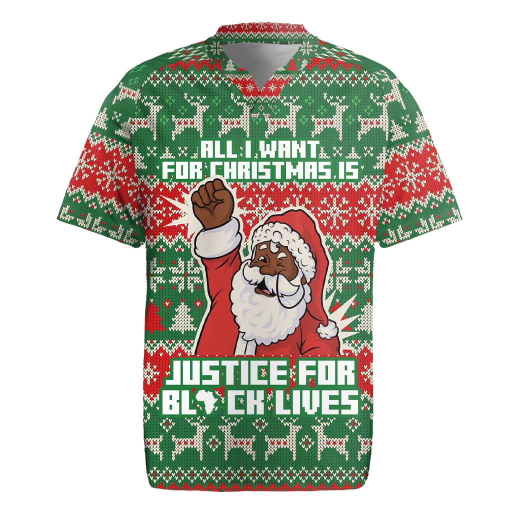 Justice For Black Lives Christmas Rugby Jersey Funny Xmas Holiday Patterns - Wonder Print Shop