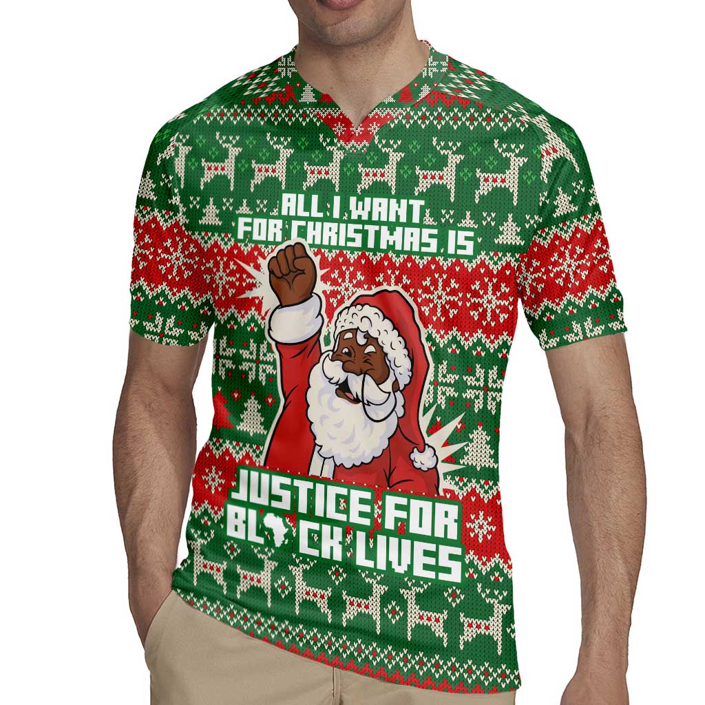 Justice For Black Lives Christmas Rugby Jersey Funny Xmas Holiday Patterns - Wonder Print Shop