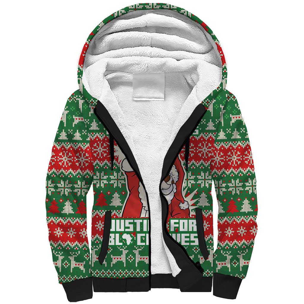 Justice For Black Lives Christmas Sherpa Hoodie Funny Xmas Holiday Patterns - Wonder Print Shop