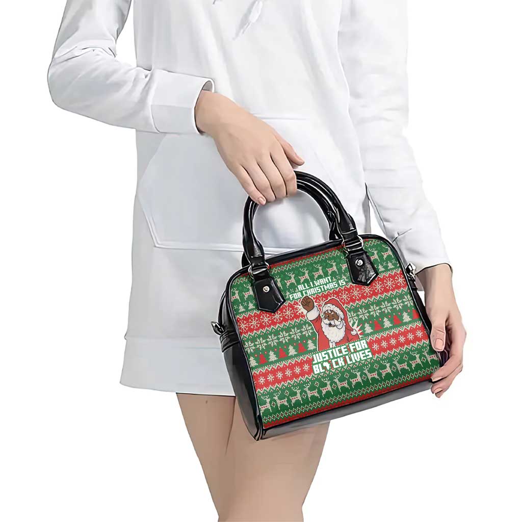 Justice For Black Lives Christmas Shoulder Handbag Funny Xmas Holiday Patterns - Wonder Print Shop