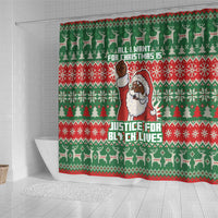 Justice For Black Lives Christmas Shower Curtain Funny Xmas Holiday Patterns - Wonder Print Shop