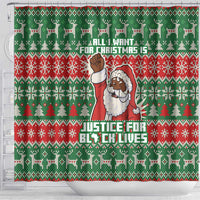 Justice For Black Lives Christmas Shower Curtain Funny Xmas Holiday Patterns - Wonder Print Shop