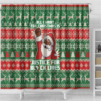 Justice For Black Lives Christmas Shower Curtain Funny Xmas Holiday Patterns - Wonder Print Shop