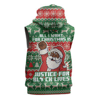 Justice For Black Lives Christmas Sleeveless Zip Hoodie Funny Xmas Holiday Patterns - Wonder Print Shop