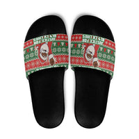 Justice For Black Lives Christmas Slide Sandals Funny Xmas Holiday Patterns - Wonder Print Shop
