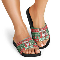 Justice For Black Lives Christmas Slide Sandals Funny Xmas Holiday Patterns - Wonder Print Shop