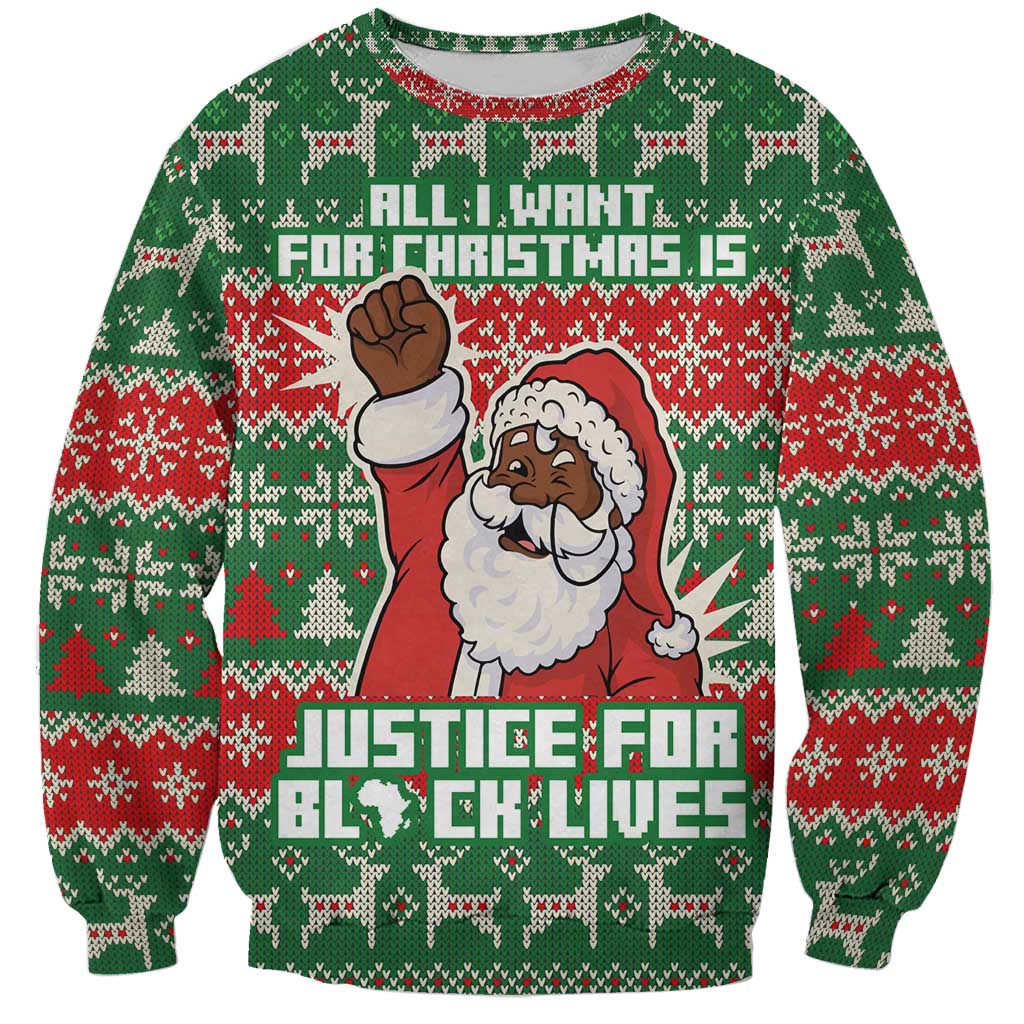 Justice For Black Lives Christmas Sweatshirt Funny Xmas Holiday Patterns - Wonder Print Shop