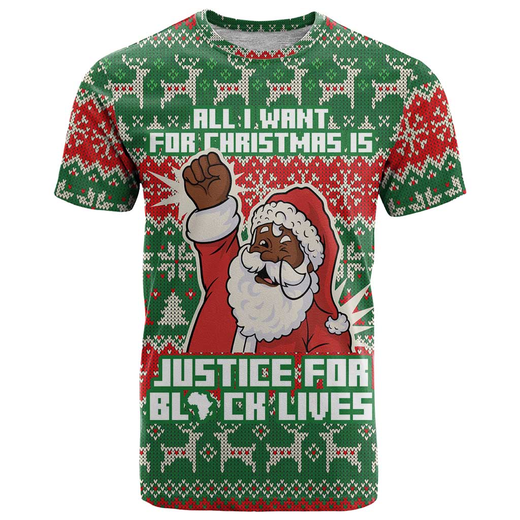 Justice For Black Lives Christmas T Shirt Funny Xmas Holiday Patterns - Wonder Print Shop