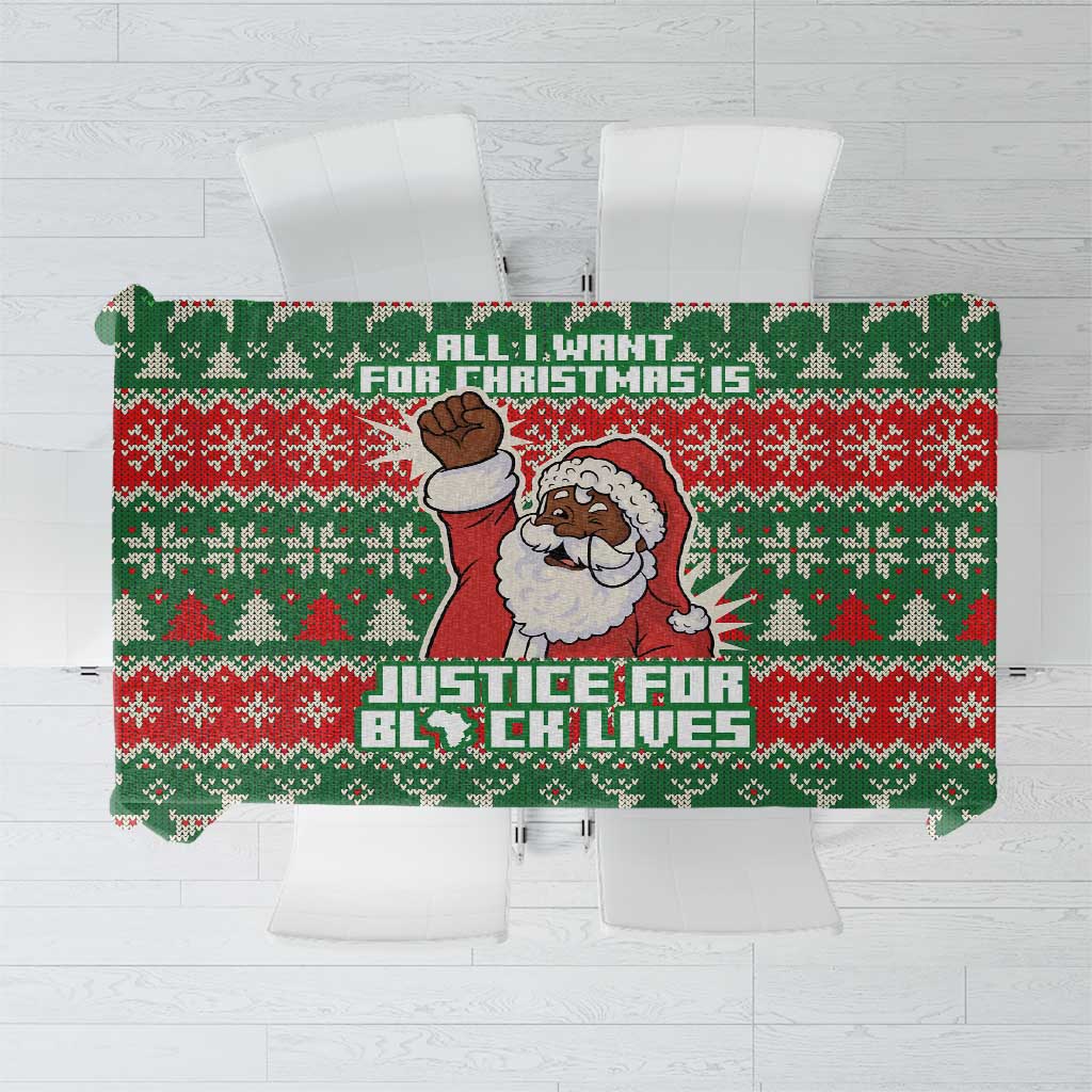 Justice For Black Lives Christmas Tablecloth Funny Xmas Holiday Patterns - Wonder Print Shop