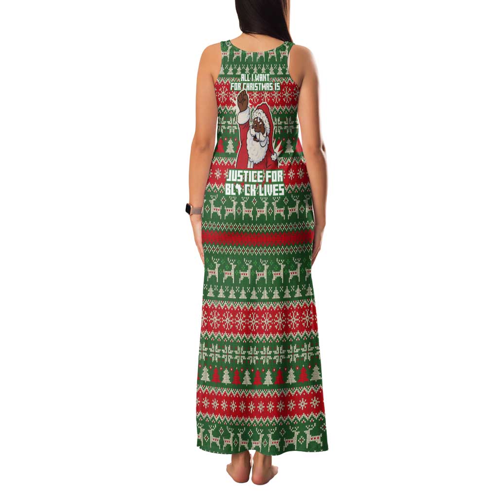 Justice For Black Lives Christmas Tank Maxi Dress Funny Xmas Holiday Patterns - Wonder Print Shop