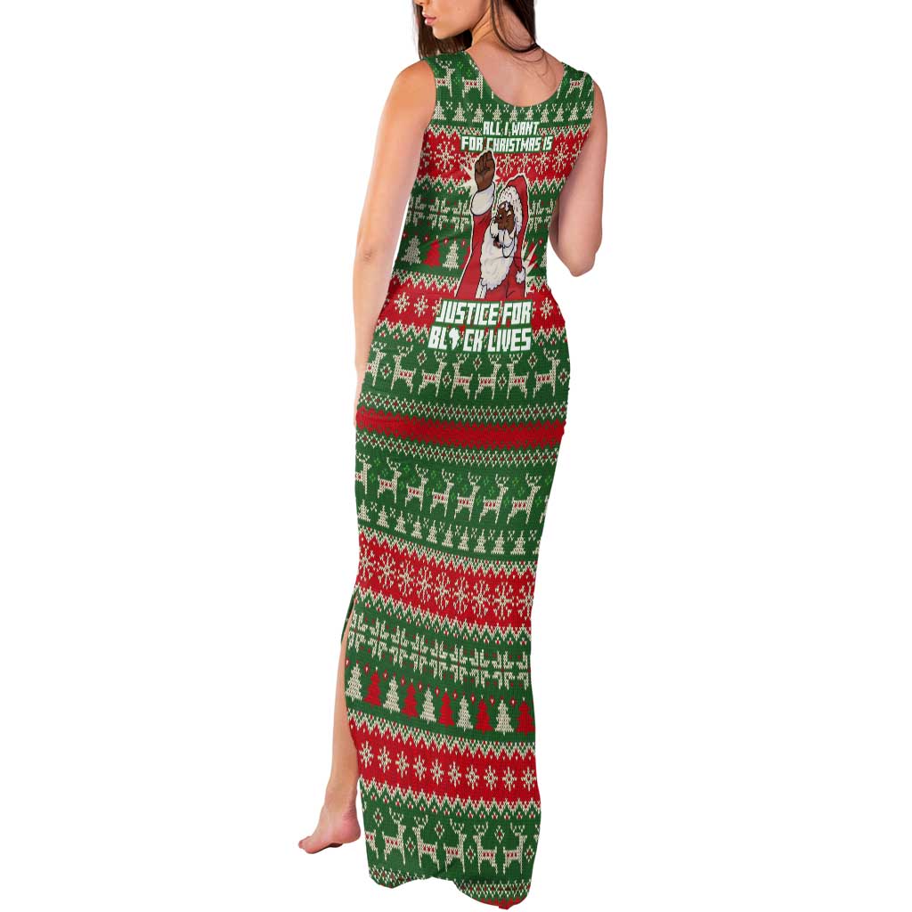 Justice For Black Lives Christmas Tank Maxi Dress Funny Xmas Holiday Patterns - Wonder Print Shop