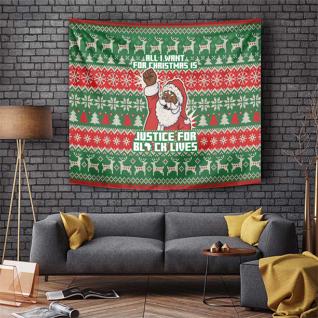 Justice For Black Lives Christmas Tapestry Funny Xmas Holiday Patterns - Wonder Print Shop