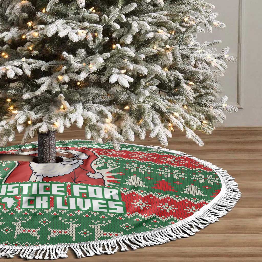 Justice For Black Lives Christmas Tree Skirt Funny Xmas Holiday Patterns - Wonder Print Shop