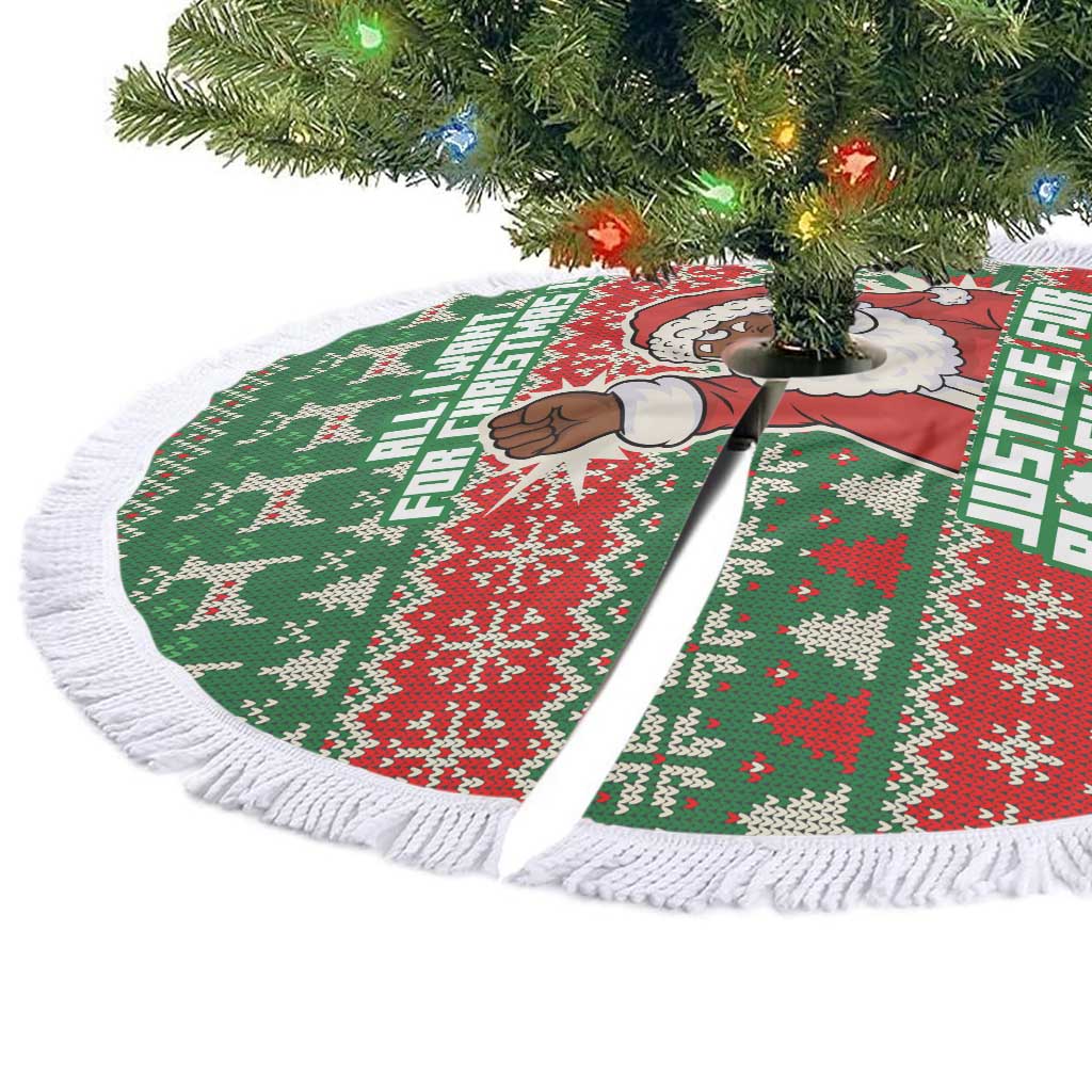 Justice For Black Lives Christmas Tree Skirt Funny Xmas Holiday Patterns - Wonder Print Shop
