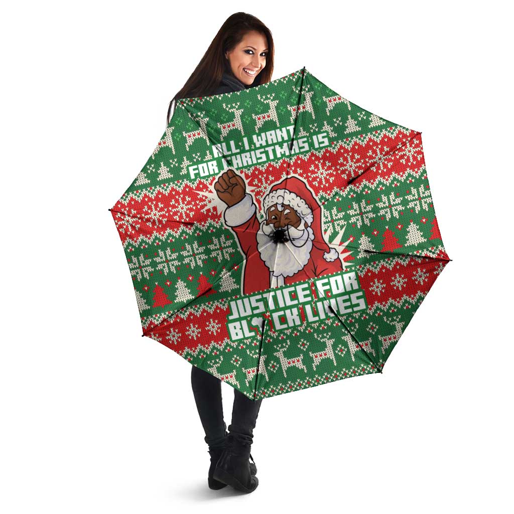 Justice For Black Lives Christmas Umbrella Funny Xmas Holiday Patterns - Wonder Print Shop